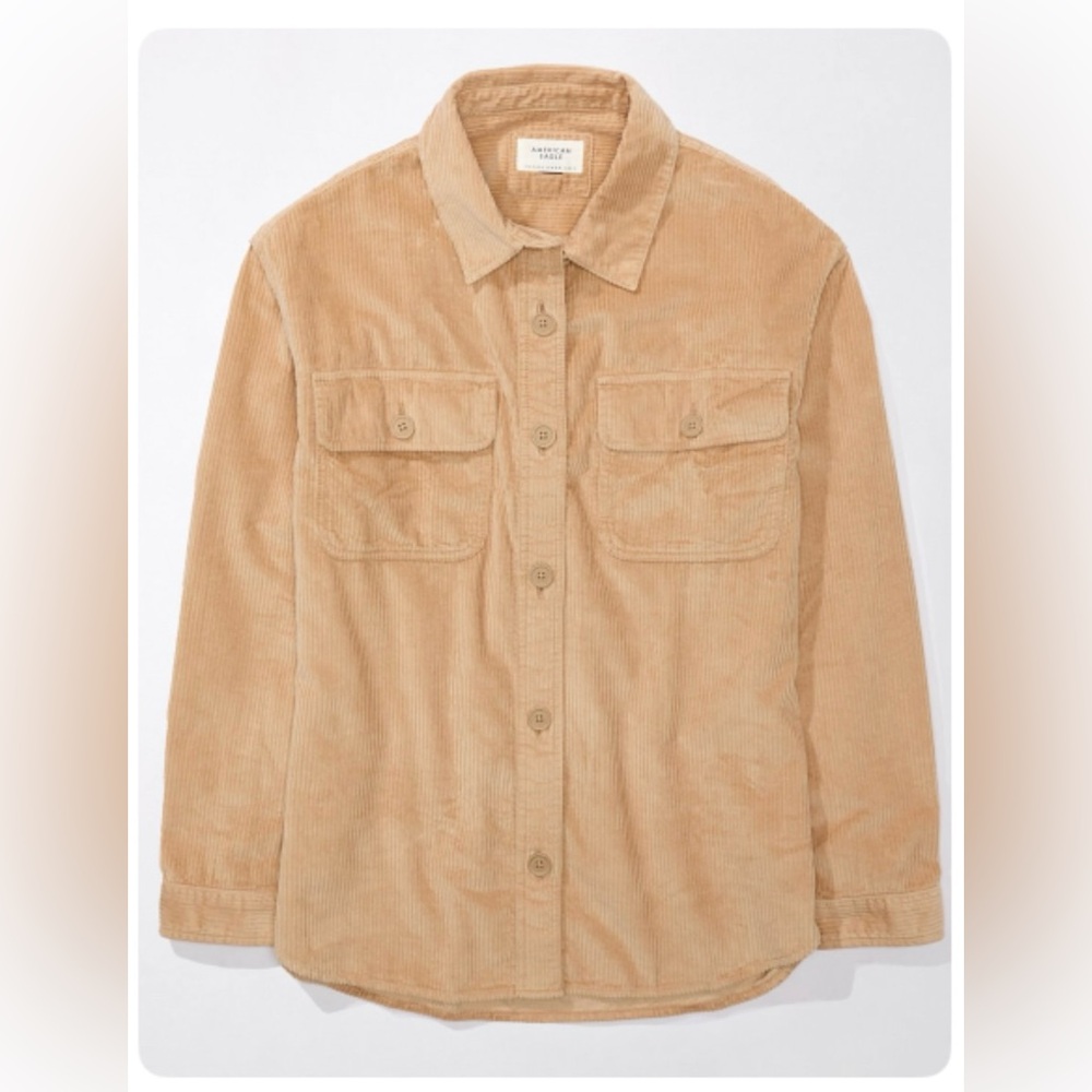 American Eagle Tan Corduroy Shirt NWT